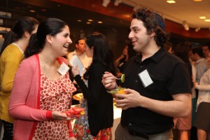 Hadassah Rubinstein, '08-'09 fellow in the Office of the President, catches up with Ephraim Shoshani, who served as the '09-'10 fellow in the Office of Communications and Public Affairs.