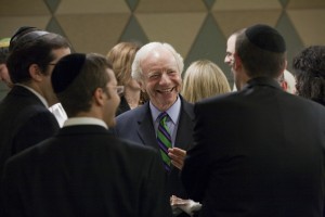 Senator Lieberman meets with student leaders at a special dinner preceding the event.