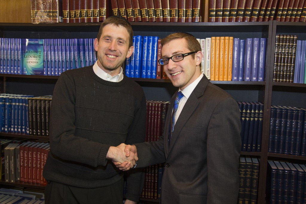 Young Israel of Oceanside's Rabbi Jonathan Muskat with Seforim Sale CEO Yehuda Kaminer
