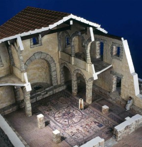 Model of the Beth Alpha Synagogue (early sixth century C.E.) Displaycraft, 1972, Collection of Yeshiva University Museum Endowed by Erica and Ludwig Jesselson