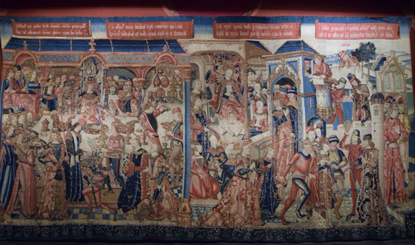 Tapestry Series Esther and Ahasueros (1490) Banquet Detail (Panel I)