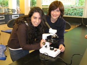 Yael Rahimzada and Ruth Fried, chairperson of YUHSG's Science Institute