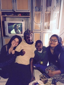 Ariella Applebaum, left, made many in-home visits to patients during her volunteer work with African Impact. 