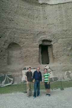 Honors Program Director Dr. Gabriel Cwilich and students at the ancient baths of Caracalla