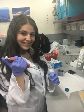 Sara Gold conducts experiments in Dr. Ilana Berman-Frank's Marine Microbiology Lab