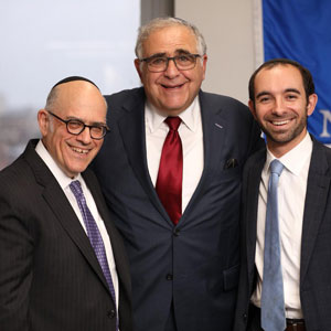Rabbi Dr. JJ Schacter, President Emeritus Richard Joel, Rabbi Dr. Zev Eleff