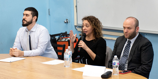 Power Politics and Leadership panel at the Marsha Stern Talmudical Academy/Yeshiva University High School for Boys