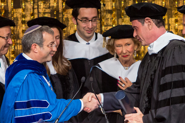 Dr. Ari Berman awards an honorary degree to Howard Jonas
