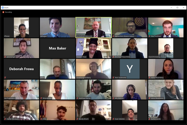 Team members meeting on Zoom for the awards ceremony