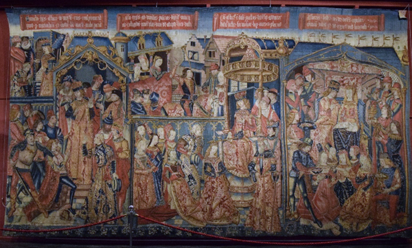 Tapestry Series Esther and Ahasueros (1490) Banquet Detail (Panel II)