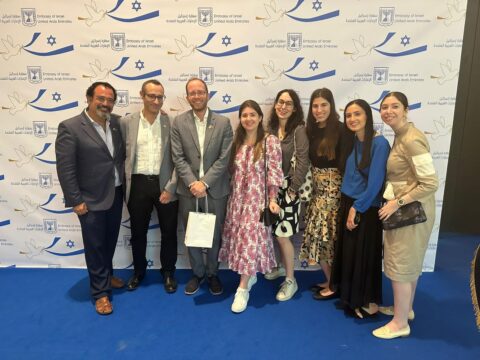 Yeshiva University students and staff attend a conference in the UAE